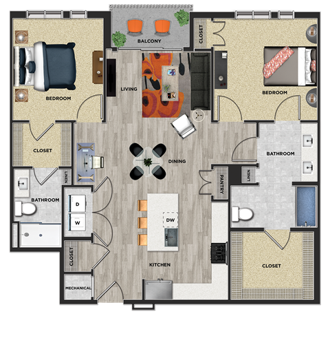 B5 Floor Plan at 675 N. Highland, Georgia
